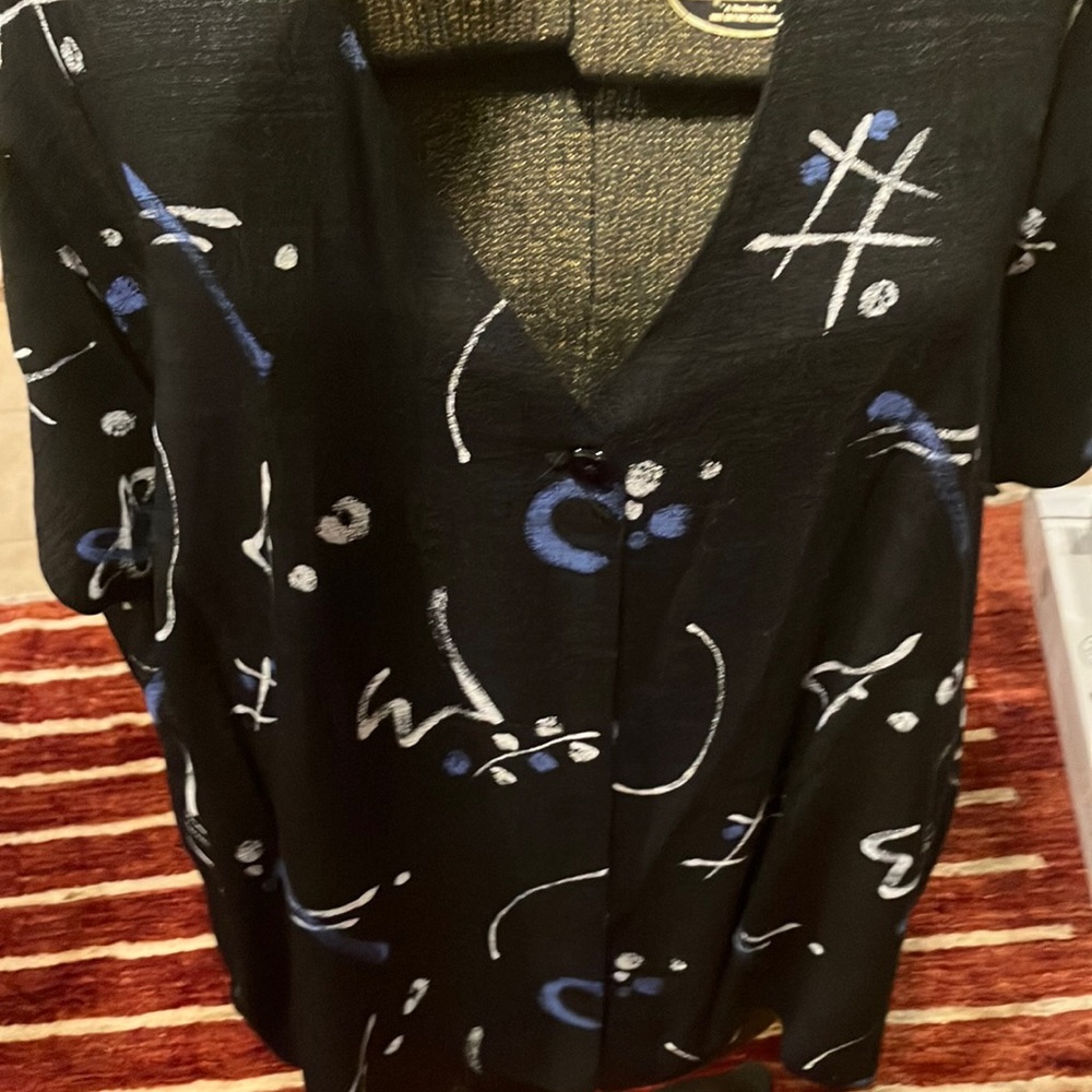 Kathy Levine Sz 3X MOD Space Funky Art-to-Wear Tabard Vest Jacket Layering FUN